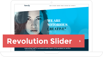 Homepage with Revolution Slider